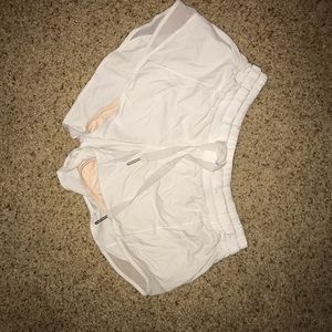 White Lululemon Hotty Toddy Shorts